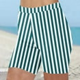 thumbnail image 3 of Striped Beach Shorts for Women High Waist Slim Casual Shorts High Waist Pull-on Shorts for Holiday Outing Resort, 3 of 5
