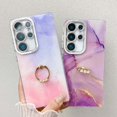 thumbnail image 2 of Designed for Samsung Galaxy S23 Ultra Case [Built-in 360° Rotatable Diamond Ring Holder Stand] Ultra Slim Marble Durable Sturdy Shockproof Phone Kickstand Protective TPU Case Cover, R, 2 of 9