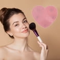 thumbnail image 5 of Unique Bargains 1 Pc Heart-shaped Makeup Sponge Brush Cleaner Pink, 5 of 5
