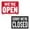 Open/Closed, variant on BAZIC 12" X 16" Open & Closed Sign, Double Sides Plastic Signs Vinyl, Business Store Office Door Window Restaurants Bars Retail Salon Shops, Waterproof, Indoor Outdoor, 1-Pack