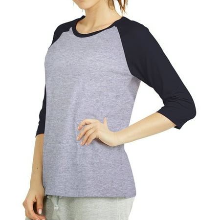 Sofra/Cottonbell Women Jersey Raglan 3/4 Sleeve Baseball Tee Shirts Top price history on PriceWatchPro