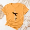 thumbnail image 4 of Camisetas de Cuello de Tripulación de Manga Corta para las Mujeres Cartas de Impresión de Pascua Camiseta de Manga Corta, Spandex de Poliéster, 4 of 5