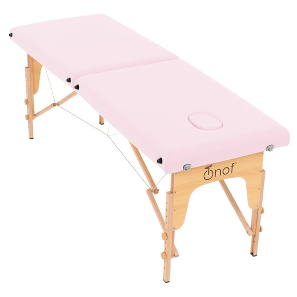 Cama Portátil Onof MB-002 Para Masajes 2 Secciones Color Rosa Pálido