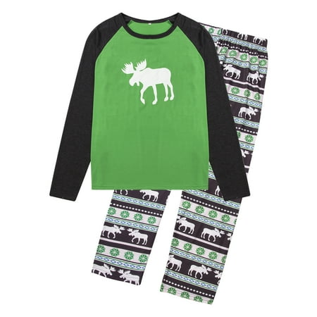 

Binpure Xmas Matching Family 2PCS Pajamas Set Cartoon Reindeer Family Nightwear