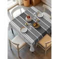 thumbnail image 6 of Gradient Grey Striped Table Cloth, Simple Farm Stripes Minimalist Waterproof Tablecloth for Square Tables, Reusable Washable Fabric Table Cover for Restaurant Kitchen Dining Tables 60"x60", 6 of 6