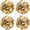 Gold and Silver, variant on 4-Pack Large Matte Cheerleading Pom Poms with Handle - Team Spirit Accessories for Sports, Parties, Dance