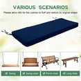 thumbnail image 4 of SHANNA Outdoor Bench Cushion with 2 Pillowcase, Waterproof Garden Bench Cushions for Outdoor Furniture, Patio Porch Swing Replacement Seat Pad with Ties, Navy Blue, 60"x20"x3", 4 of 12