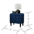 thumbnail image 4 of Elegant Navy Blue Velvet 2 Nightstand For Bedroom Decor Bedside Storage Cabinet With 2 Drawers And Sleek Style, 4 of 5