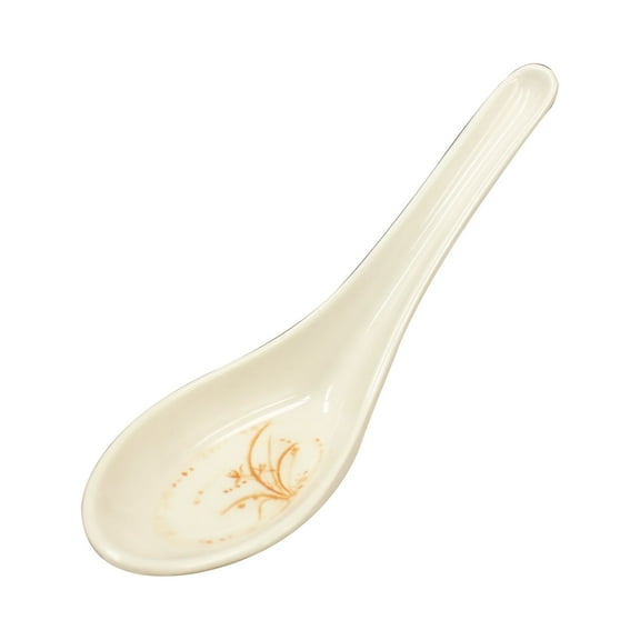Excellante Gold orchid melamine dinnerware collection 3/4 oz, 5 5/8" x 1 5/8" spoon, comes in dozen