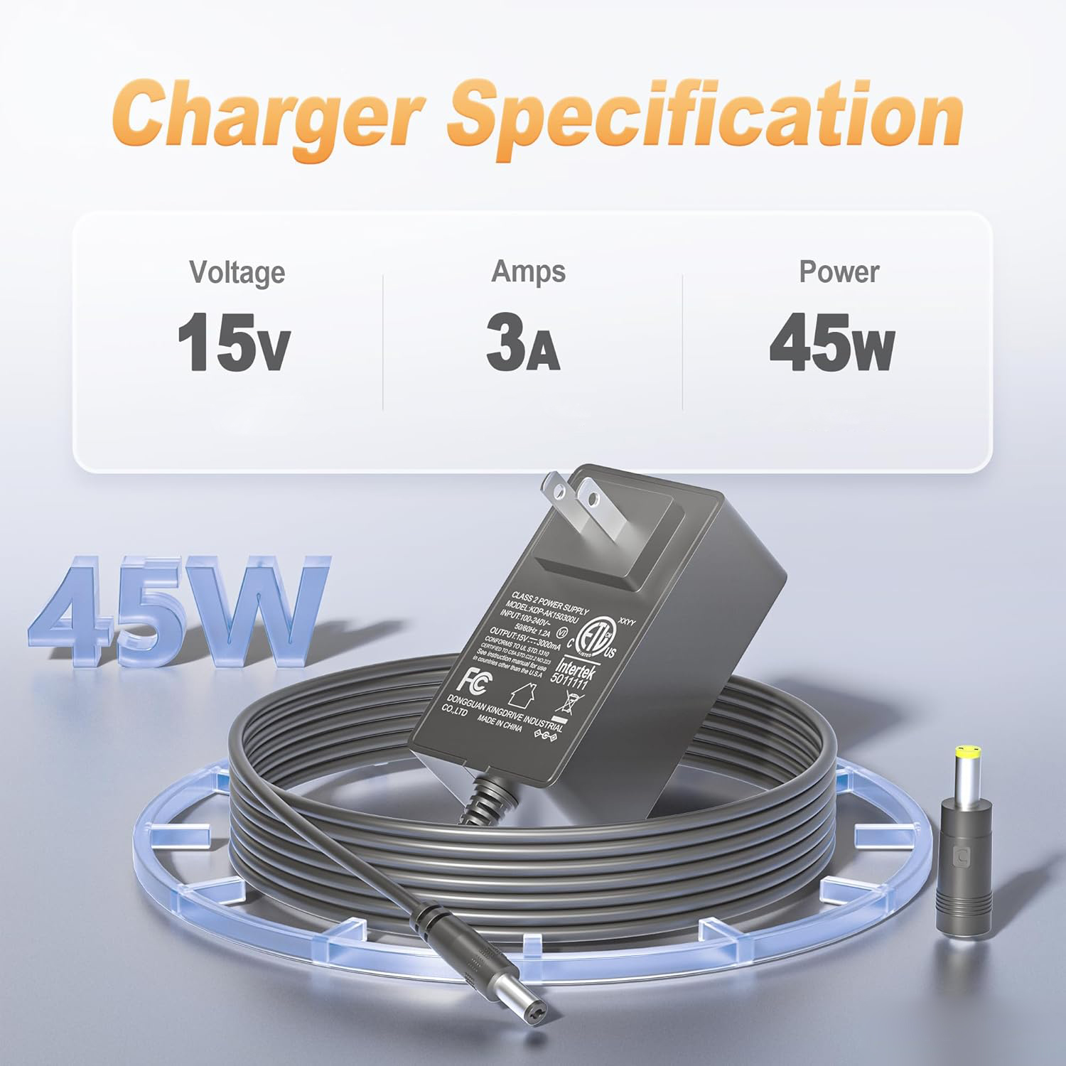 15V 3A Charger for Turtlebox Gen 2 Gen 3 Outdoor Portable Bluetooth 5.0 Speaker, Turtle Box Speaker Charging Cord