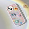 thumbnail image 2 of Compatible with iPhone 13 Invisible Stand Case Kickstand 3D Tulip Flower Fruit Bear Rabbit Strawberry Rainbow Cute Fashion Pink Clear Shockproof Protective Cover for Women Girls, 2 of 7