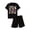 Black D, variant on Men's 2 Piece Short Sets Graphic Print Short Sleeve T Shirts and Drawstring Shorts Clothing Set Black B M