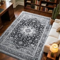 TWINNIS 8'x10'Area Rug Non-Slip Indoor Carpet Soft Rug for Living Room,Gray