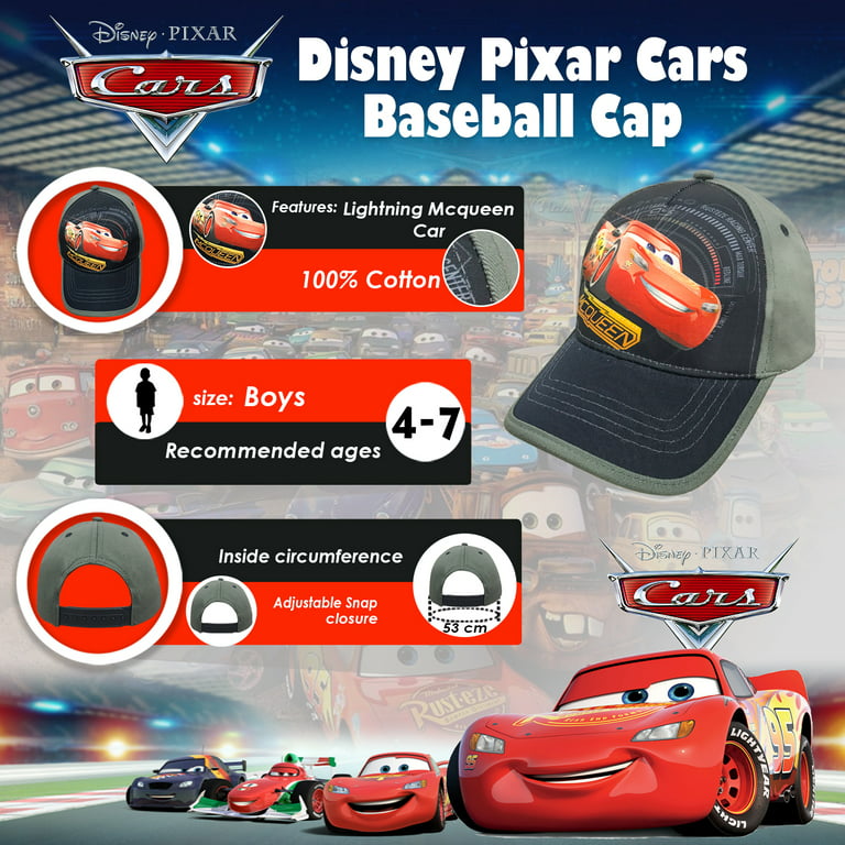 Disney Toddler Boys Cars Lightning McQueen Cotton Baseball Cap, Age 2-5