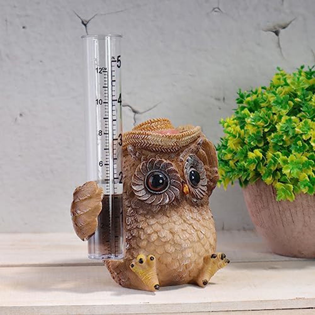 Garden resin rain gauge anti-deformation stable owl garden decoration