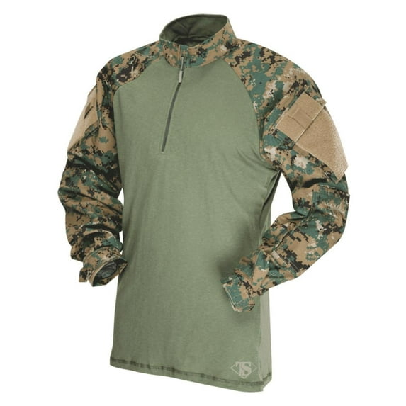 Tru-Spec 2569 1/4 Zip Tactical Response Uniform Combat Shirt, Woodland Digital