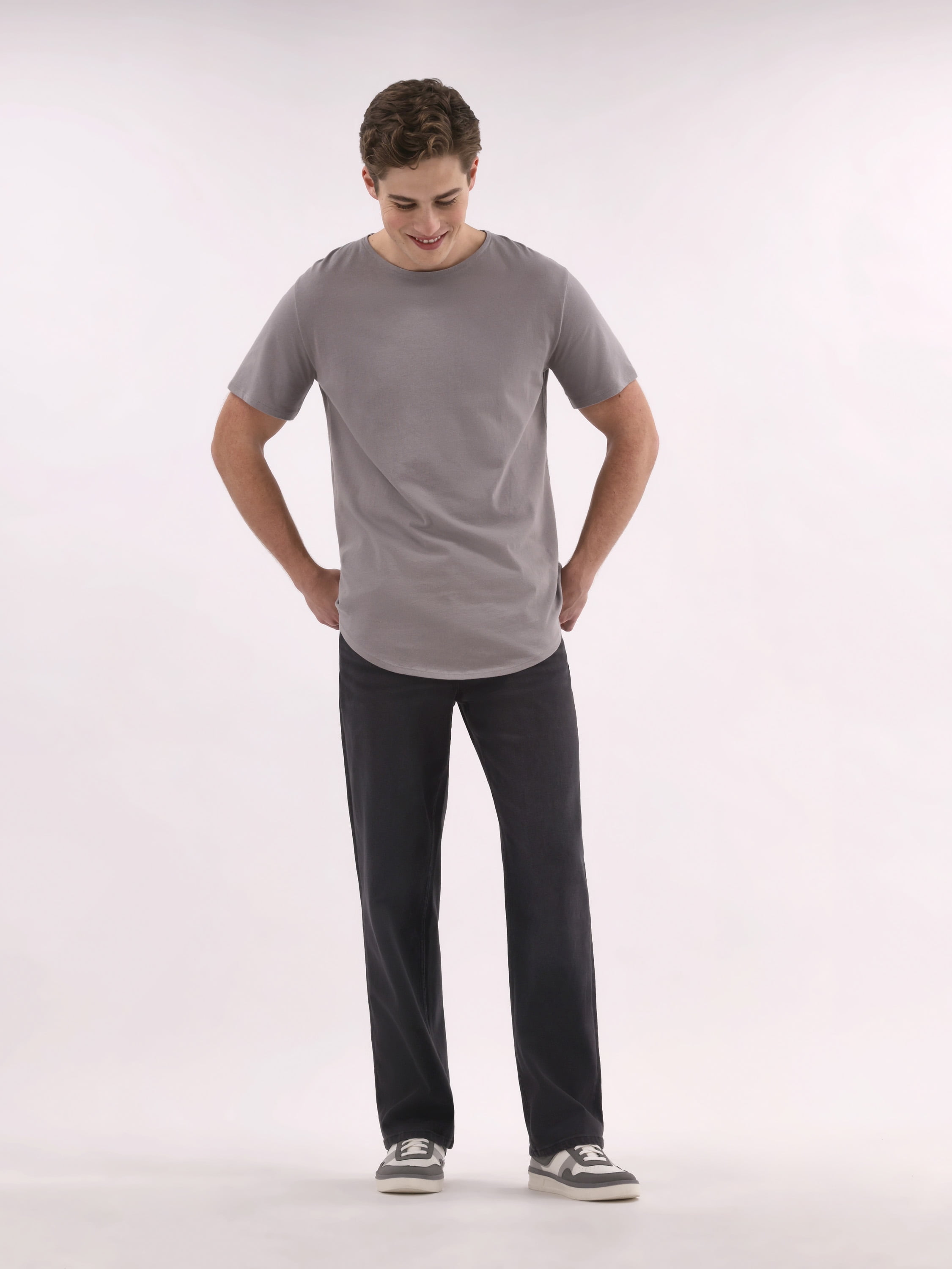 No Boundaries Men's & Big Men's Longline Curved Hem Elongated Tee Shirt, 2-Pack, Sizes XS-5XL