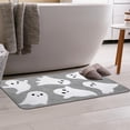 thumbnail image 3 of Halloween Ghost Bathroom Rug Cute Spooky Halloween Bathroom Decor Non Slip Halloween Bath Mat Machine Washable Ghost Shower Floor Mat Halloween Rug for Bathroom Home Decor(Gray, White), 3 of 6