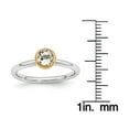 thumbnail image 2 of White Topaz Sterling Silver with Gold-Plate Ring, 2 of 5