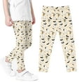 thumbnail image 5 of Odeerbi Toddler Girls Leggings Halloween Ghost Print Stretchy Tights Pants 3-8 Years Kids Soft Comfortable Ankle Length Printed Leggings Beige, 5 of 5
