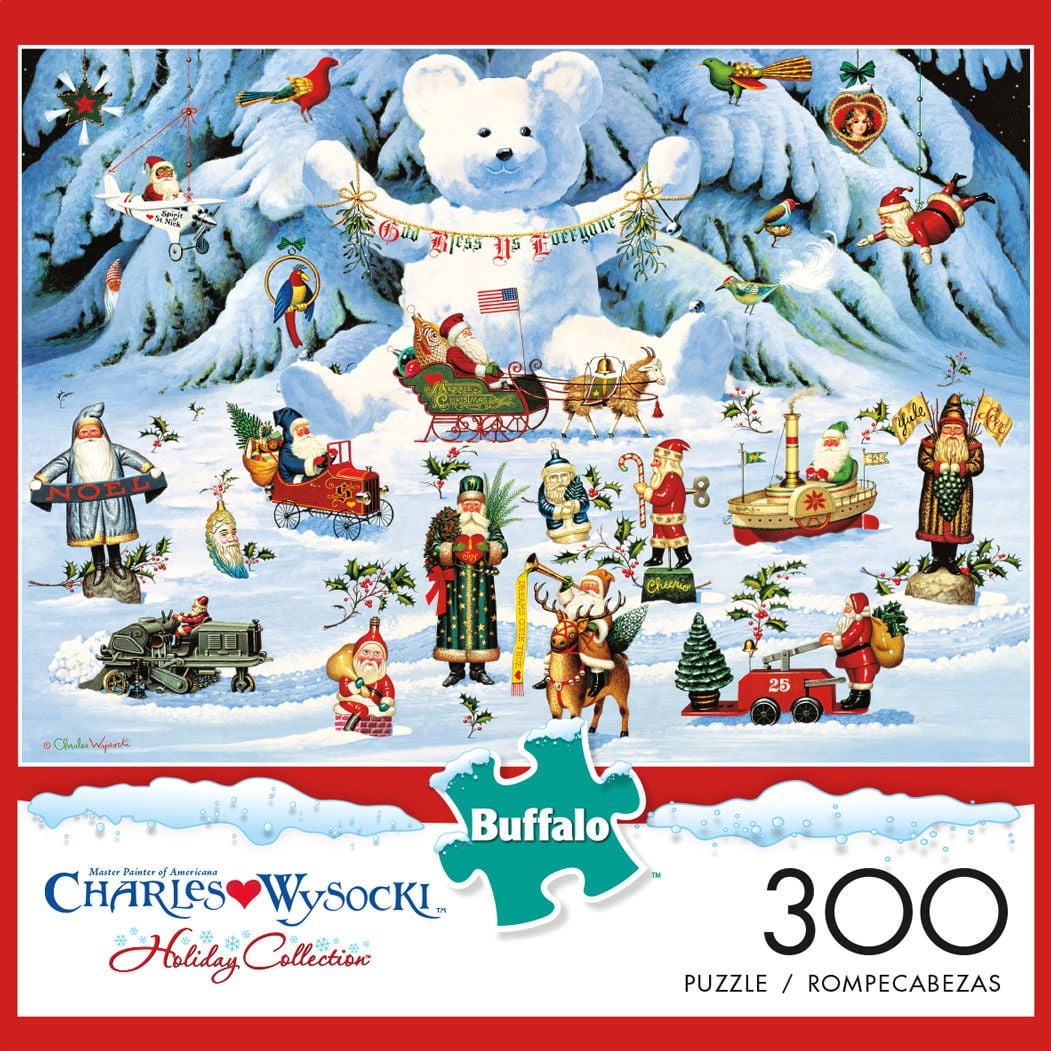 Buffalo Games Large Pieces Charles Wysocki Le puzzle Jingle Bell Teddy & Friends en 300 pièces