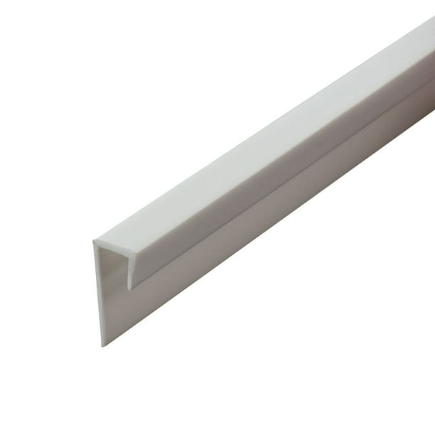 Outwater Plastic J Channel Fits Material 1/4 Inch Thick White Styrene Cap Moulding 46 Inch
