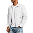 thumbnail image 6 of FchengtaiS Men's Full Zip Up Bomber Jackets Long Sleeve Turndown Collar Lightweight Coat Windproof Outerwear with Zip Pocket, 6 of 7