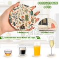 thumbnail image 3 of Haosy Set of 6 Drink Woven Coaster with Holder Heat Resistant Non-Slip Bar Coasters 4 Inches Flower House Leaves, 3 of 7