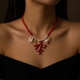 thumbnail image 2 of NICKSUN Boho Tropical Red Beaded Choker Necklace, Charm Neck Chain with Seashell, Mermaid & Starfish Pendants, Summer Vacation Statement Jewelry, 2 of 8