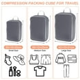 thumbnail image 2 of Cubo de compresión para viajes Organizador de equipaje impermeable para maletas Gris 3 Set, 2 of 7
