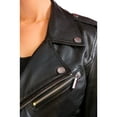 thumbnail image 3 of Genuine Lambskin Black Leather Biker Jacket For Women, Leather Moto Jacket Women (Regular Fit, Small Size), 3 of 10