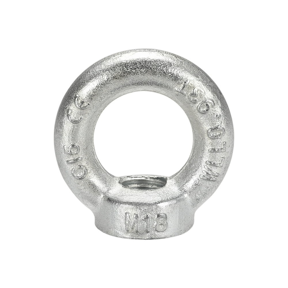 Uxcell M18 Thread C15 Carbon Steel Zinc Plated DIN582 Lifting Eye Bolt