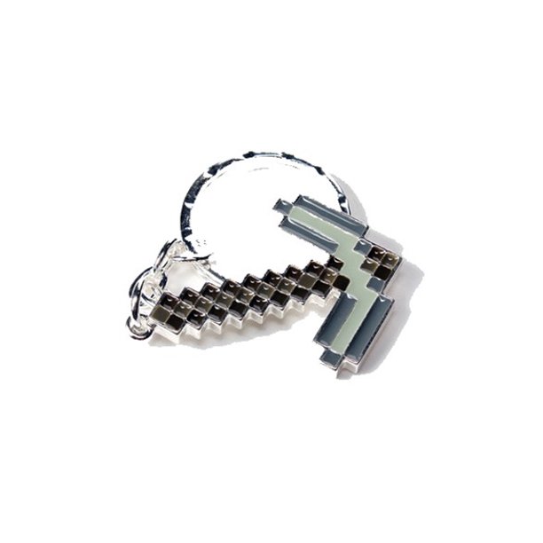 Minecraft Key Chain Minecraft Pickaxe Axe Silver Metal New Toys