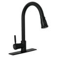 thumbnail image 1 of Monomando para fregadero,cuello extraible,negro mate,Tubig Foset TBF-84M, 1 of 2