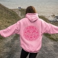 thumbnail image 7 of Xudanell Teen Girls Hoodie Coconut Tree Print Sweatshirt for Women Comfortable Loose Fit Light Sweaters for Women Pink L, 7 of 7