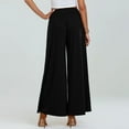 thumbnail image 6 of Lenpel Palazzo Pants for Women Elastic High Waisted Pull on Wide Leg Lounge Pants Baggy Casual Trousers with Pockets(Black,Large), 6 of 7