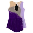 thumbnail image 4 of IEFIEL Girls Shiny Rhinestone Figure Skating Dress Ballet Dance Sleeveless Gymnastics Leotard Dance Wear Purple 12, 4 of 5
