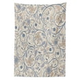thumbnail image 3 of Ambesonne Vintage Tablecloth Rectangular Table Cover, Eastern Oriental Scroll, 52"x70", Slate Blue Beige Tan, 3 of 4