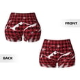 thumbnail image 5 of Xecao Christmas Tree Buffalo Plaid Print Workout Shorts for Women Soft Smooth Gym Yoga Scrunch Active Tennis Workout Running Shorts, 5 of 9