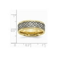 thumbnail image 6 of Titanium Scroll Design Yellow IP-plated Grooved Edge Brushed/Polished Band Size: 10; for Adults and Teens; for Women and Men, 6 of 6