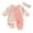Pink, variant on Michellecmm Baby Girl Bodysuits Plaid/Bow Print Ruffled Zip Up Romper Headband