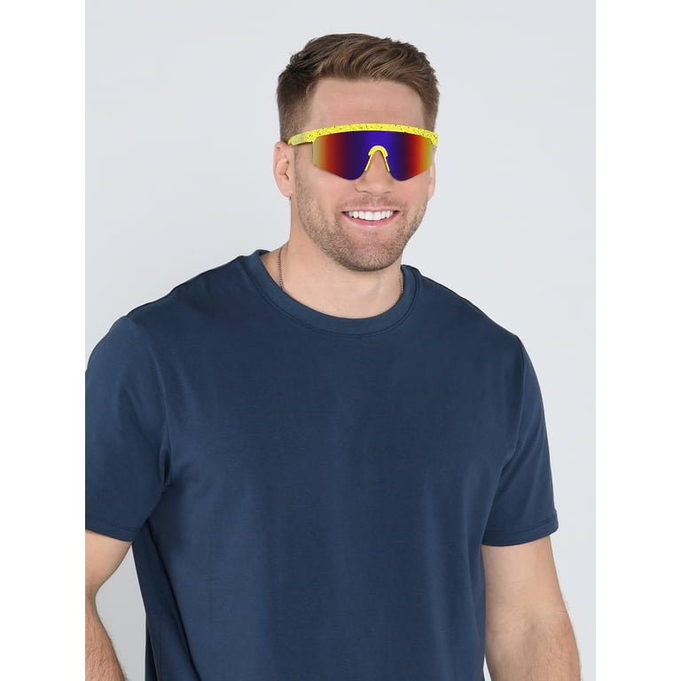 Panama Jack Wraparound Men's Sunglasses, Yellow photo 3