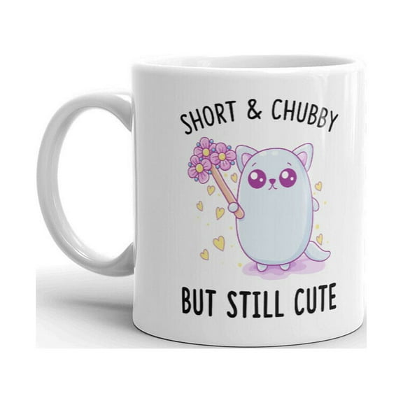 Short & Chubby But Still Cute Unique Fun Novelty Coffee Tea Ceramic Cup Office Work Mug 11 Oz