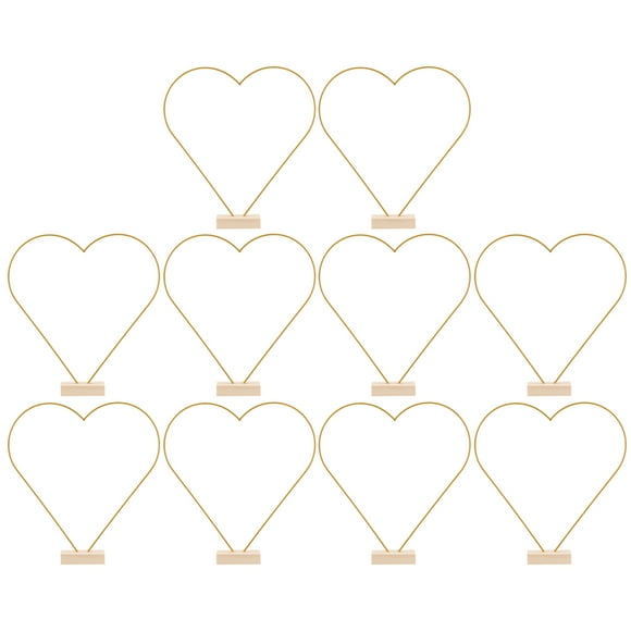 MOVTOTOP Golden Iron and Wood Hoop for DIY Wedding Table Centerpiece and Decoration Crafts 10 Sets