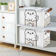 thumbnail image 2 of Yayeee Foldable Storage Basket for Shelves with Handles Waterproof Cloth Bins, Beige Chubby Cat, 2 of 7
