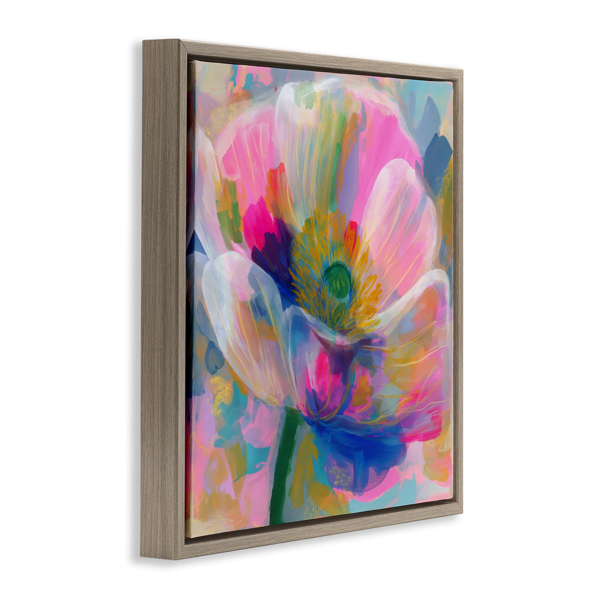 Stupell Industries Backlit Kaleidoscopic Poppy Brown Framed Floater Canvas Wall Art, design by Chromatic Storm Studio