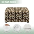 thumbnail image 4 of Xoenoiee Brown Leopard Print Ottoman Cover, Stretch Square Velvet Ottoman Slipcovers Foot Stool Cover for Living Room, Folding Storage Furniture Protector with Elastic Bottom, Machine Washable, L, 4 of 7