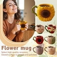 thumbnail image 4 of Sunflower Shaped Ceramic Coffee Mug with Floral Design and Ergonomic Handle for Home Office Tea Milk Water Use, 4 of 4