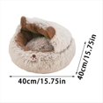 thumbnail image 2 of Cama para Gatos, Cueva Cubierta, para Gatos, Cama para Perros Pequeños, Cálido Antideslizante, Suministros para Mascotas para el Invierno, Gatitos, Cachorros, Balcón A, 2 of 7