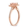 thumbnail image 6 of 14k Rose Gold Oval Morganite & Diamond Rectangle Halo Engagement Ring 1.56 TCW, 6 of 9
